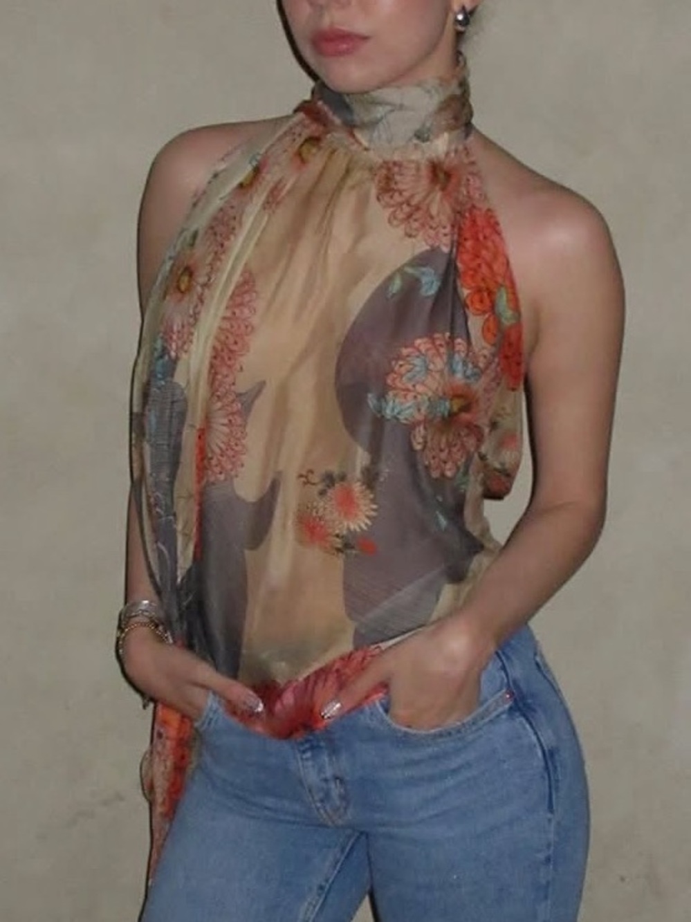 Zara x Kate Moss Sill Scarf Top